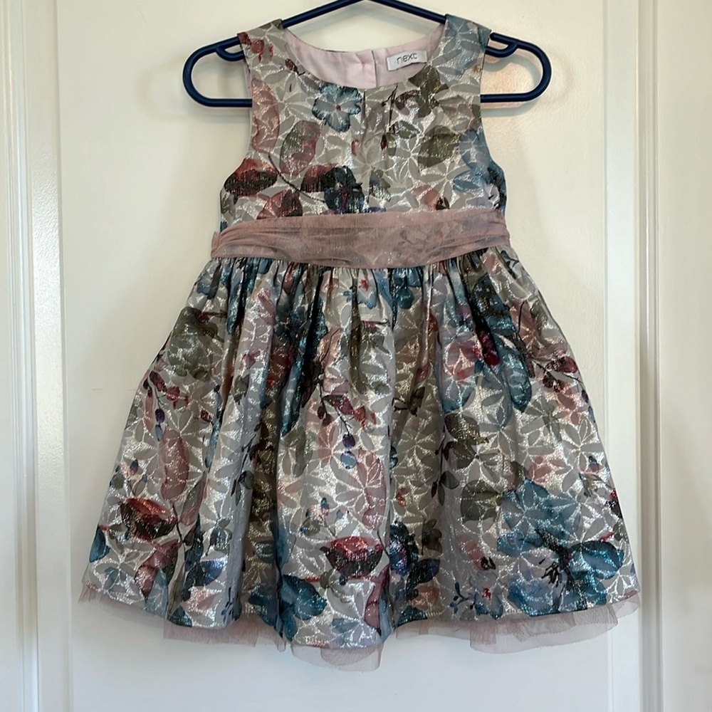 Next glittery taffeta floral dress size 2